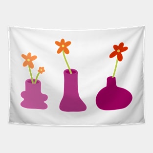 Minimal Flowers in Funky Vases - discreet lesbian pride Tapestry