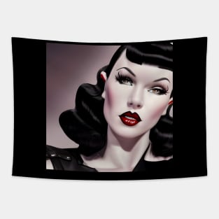 Cool Gothic Girl Stare Tapestry