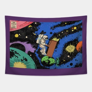 Astronaut playing piano in space Tapestry