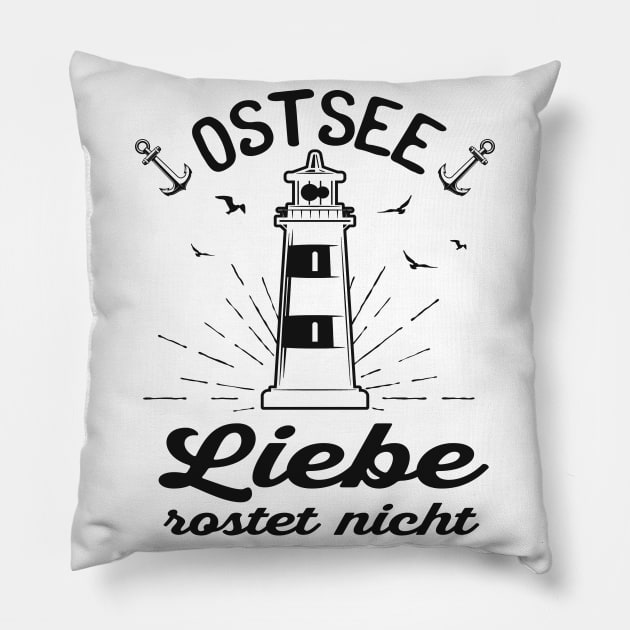 Ostsee Spruch Liebe Meer Pillow by Foxxy Merch