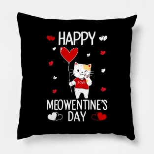 Cute Cat Valentines Day for Girls Pillow