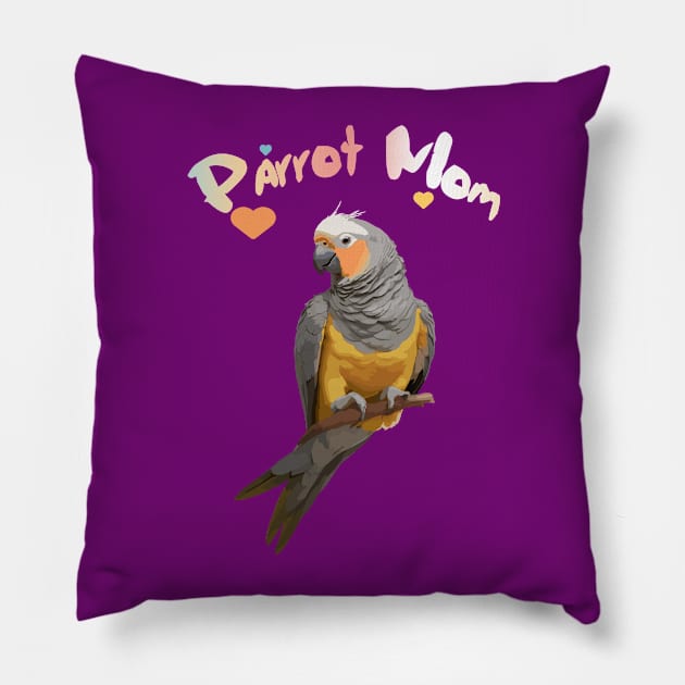 Proud Parrot Mom Design Pillow by YeaLove