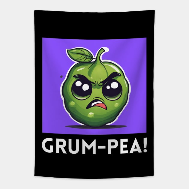 Grum-Pea | Pea Pun Tapestry by Allthingspunny