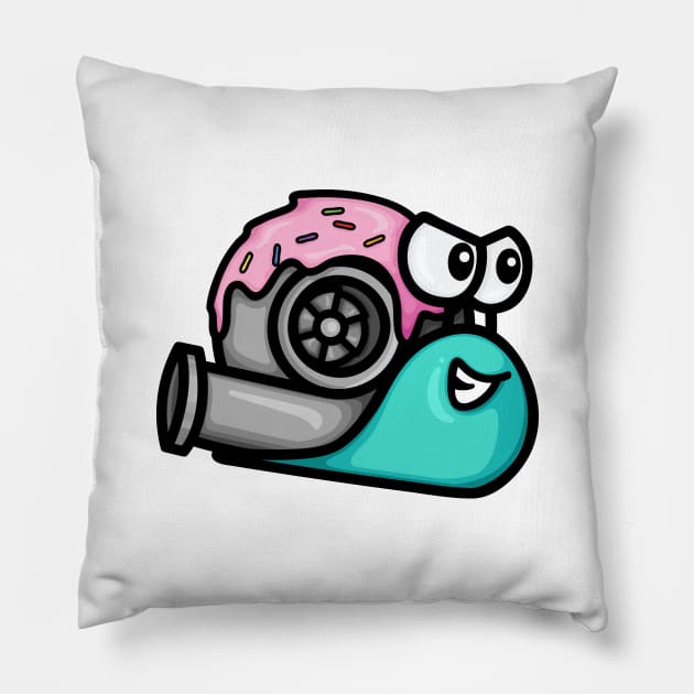 Turbo Snail - Blue and Pink Donut Pillow by hoddynoddy