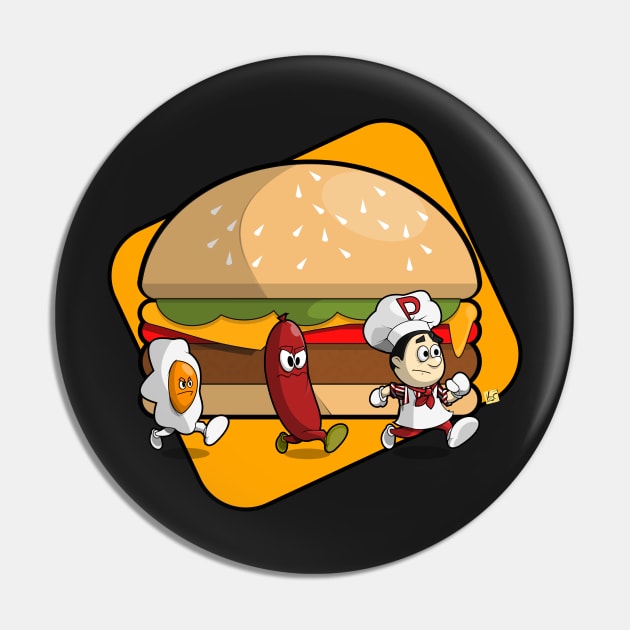 STOP! Burger Time Pin by vhzc