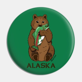 Alaska Fishing Bear Pin