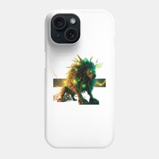 Green lion with green eyes Phone Case