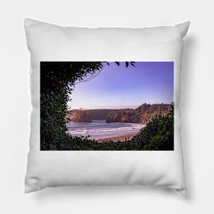 Trinidad State Beach at Golden Hour Pillow