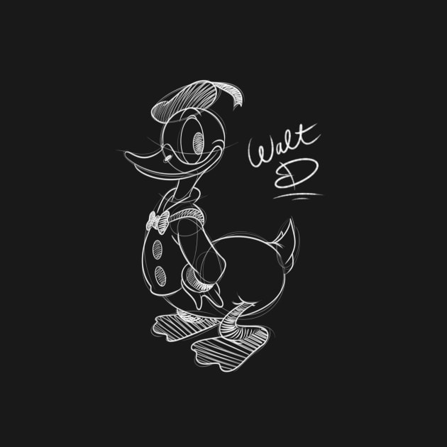 Donald Duck - White Sketch by EduardoSQ