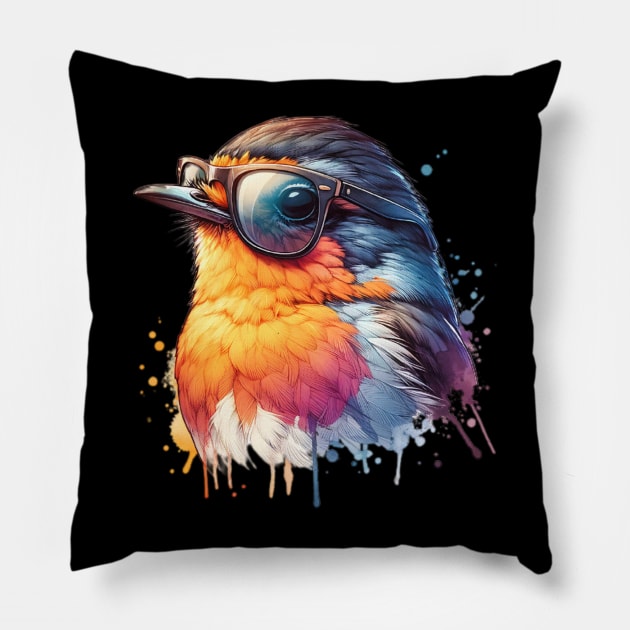 American Robin Pillow by The Jumping Cart