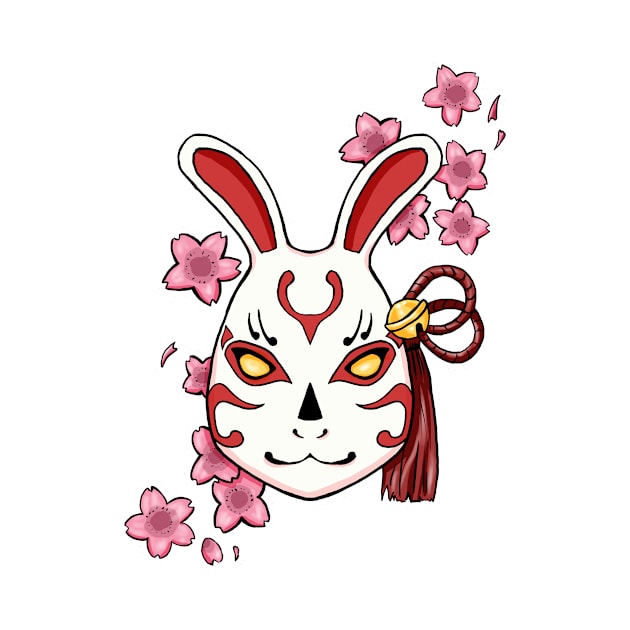 Blossoming Habits: A Cherry Blossom Japanese Mask by alexandre-arts