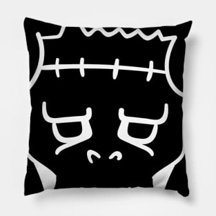 Monster skull with screw in head Pillow