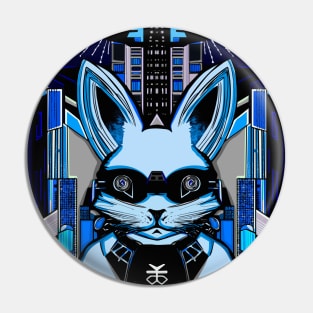 Cyberpunk rabbit retro anime style cute Pin