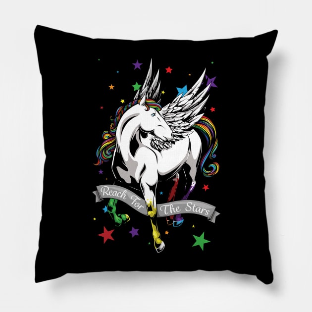 Reach for the Stars - Color Pillow by redappletees