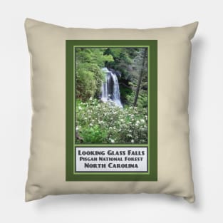 Vintage Travel Looking Glass Falls Pillow