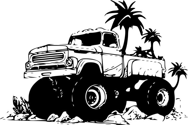 monster truck vintage truck Kids T-Shirt by TeeTruck