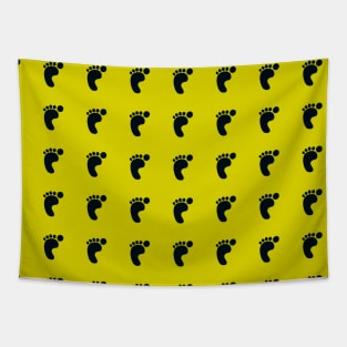 Pattern six feet away Yellow background Tapestry