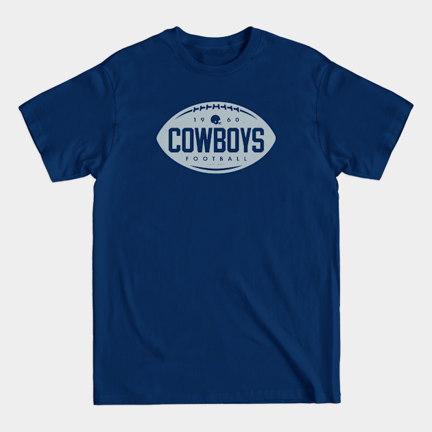 Discover Vintage Football Shape - Dallas Cowboys (Silver Cowboys Wordmark) - Dallas Cowboys - T-Shirt