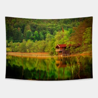 House in the Woods (Warm) Tapestry