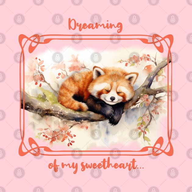 Sleeping red panda by Violet77 Studio