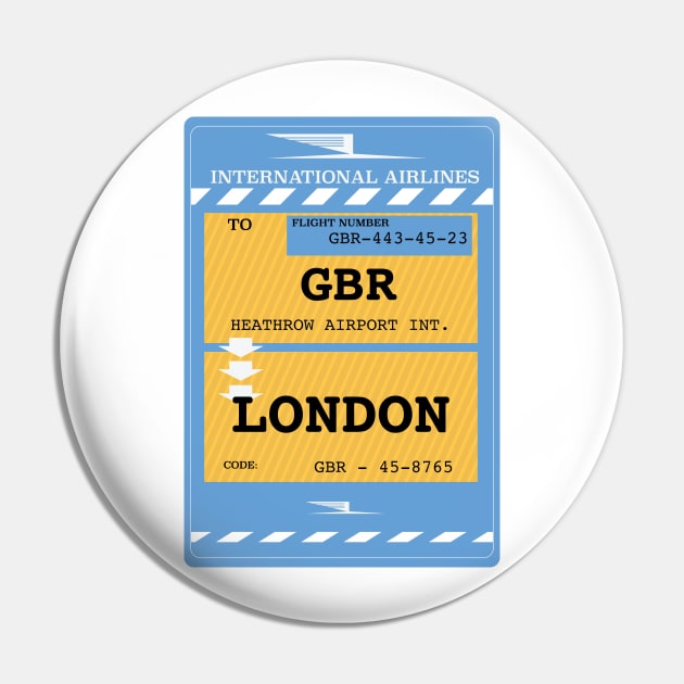 Great Britain Plane ticket Pin by nickemporium1