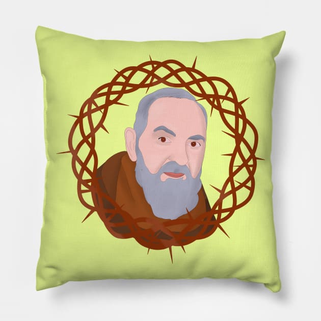 Saint Pius of Pietrelcina Padre Pio Pillow by DiegoCarvalho