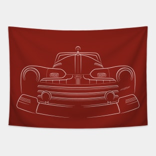 Front/Profle - 1947 Ford Super Deluxe Coupe - stencil, white Tapestry