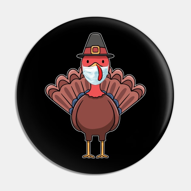 Turkey Face Mask Happy Thanksgiving Pin by Ramadangonim