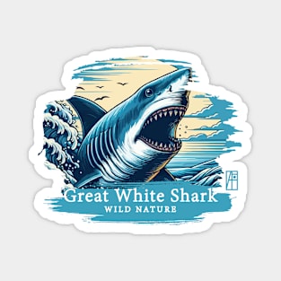 Great White Shark - WILD NATURE - GREAT WHITE SHARK -15 Magnet