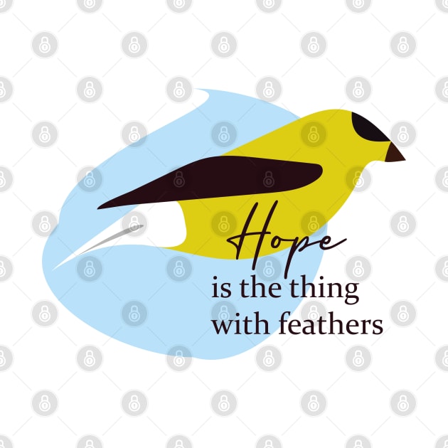 Emily Dickinson Poem Quote Hope is the thing with feathers by MairlaStore