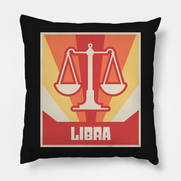 Libra – Vintage Astrology Zodiac Sign Pillow by MeatMan