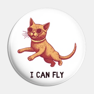 Cat I can fly Pin