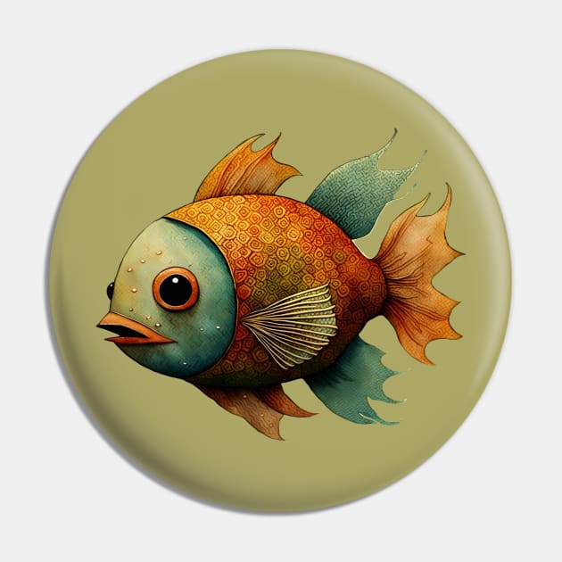 Golden Fish Pin by LyndiiLoubie