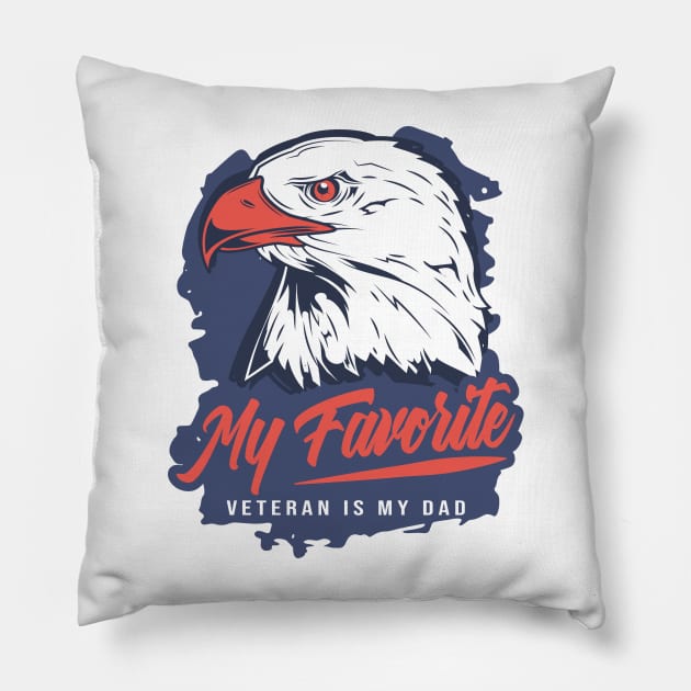 My Favorite Veteran is My Dad Pillow by Jabir