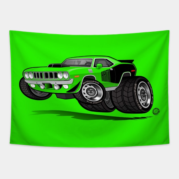 71 Hemi Cuda Shaker Tapestry by Goin Ape Studios