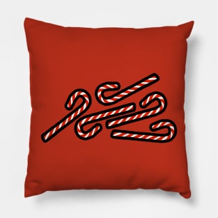 Five Christmas Candy Canes Pillow