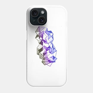 Geometric triangles abstract blue purple Phone Case