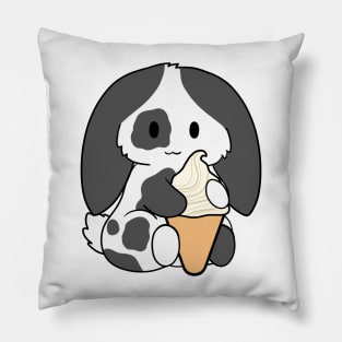 Spotted Black Bunny Ice Cream Pillow