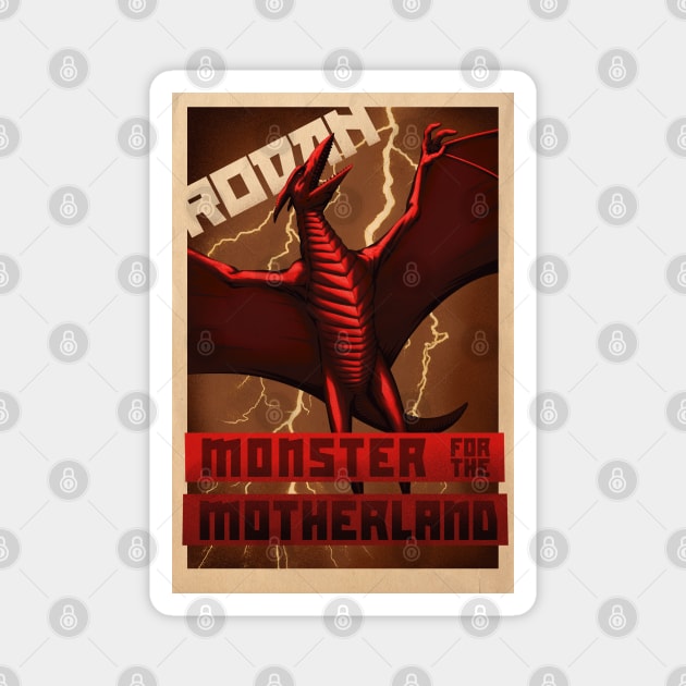 Rodan Propaganda Poster Magnet by MunkeeWear