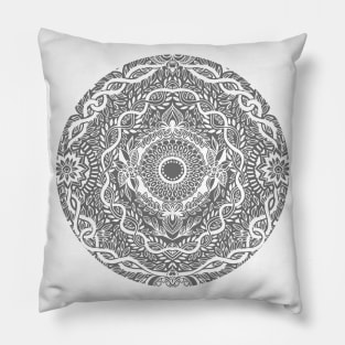 Rain in the Garden - grey and cream Pillow