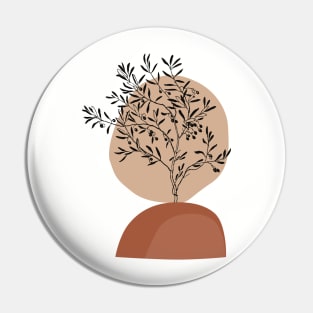 Minimal Modern  Abstract Shapes branch  Warm Tones  Design Pin