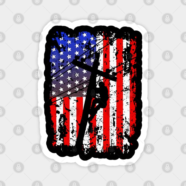Patriot Lineman American Flag Magnet by DAN LE
