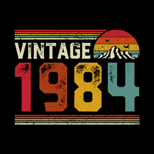 Vintage 1984 Birthday Gift Retro Style by Foatui