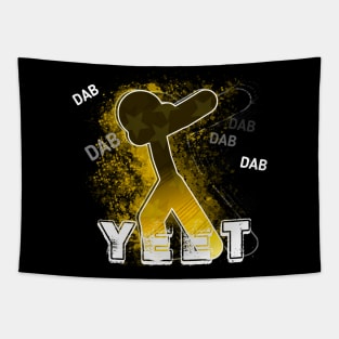 Yeet Dab - Dabbing Yeet Meme - Funny Humor Graphic Gift Kids Teens Saying - Yellow Gold Tapestry