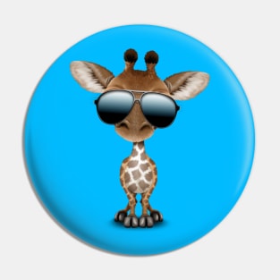 Cute Baby Giraffe Wearing Sunglasses Pin