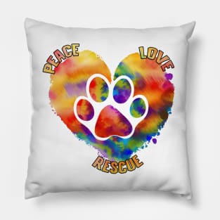 Peace Love Rescue Paw Pet Love Pillow