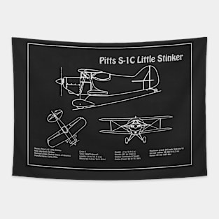 Betty Skelton Pitts S-1C Little Stinker Blueprint - PD Tapestry