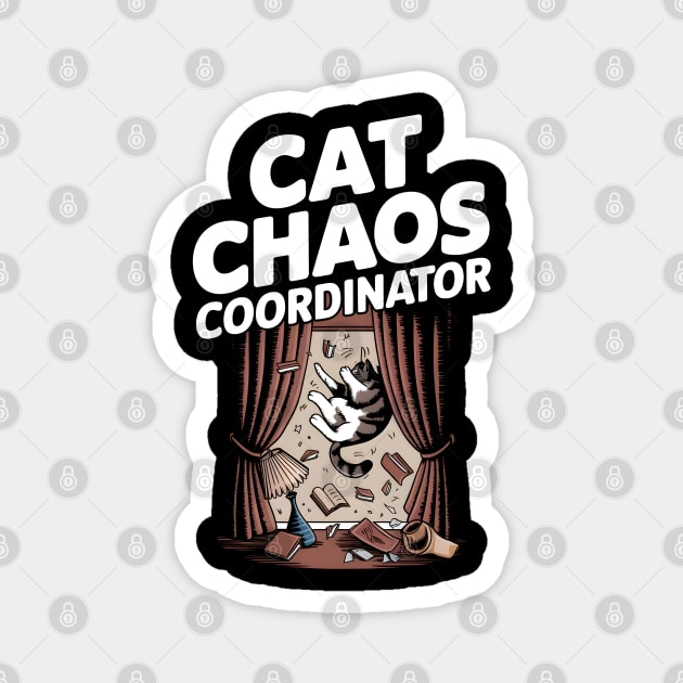 Cat Chaos Coordinator – Funny Cat Lover Magnet by MakerMind8.2
