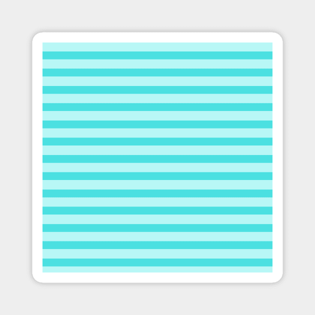 Teal Stripes - Two-Toned Magnet by Whoopsidoodle