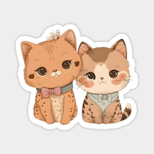 Cute cat couple Magnet